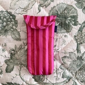 BAGGU Red & Pink Stripped Glasses Pouch